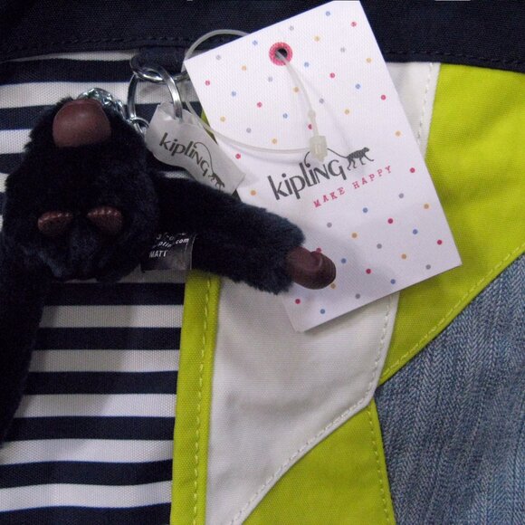 Kipling New Shopper XL True Blue Multi Large Tote Bag Crossbody Patchwork NWT - Picture 7 of 11